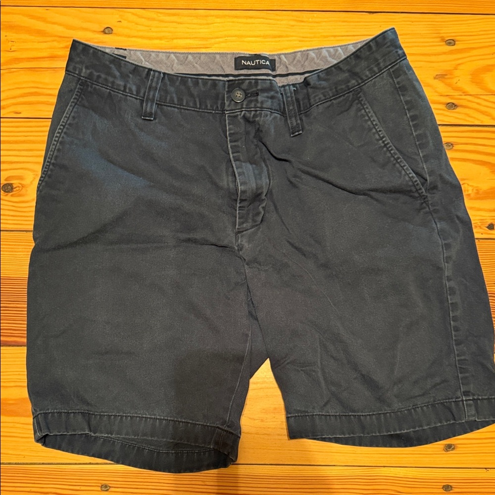Nautica Men's Navy Flat Front Shorts